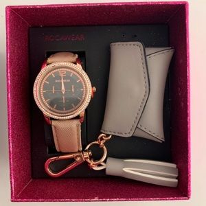 Rocawear rose gold watch and keychain